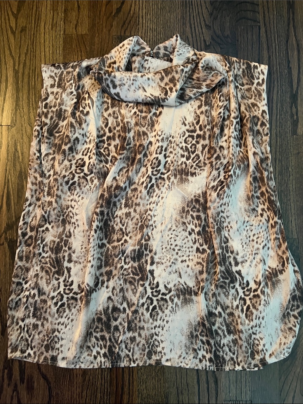 Emily Wonder Women Animal Print Cap Sleeve Top Cowl Neck 1X